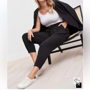 Torrid Pull-On High-Rise Crepe Stretch Elastic Tie high Waist Ankle Pants